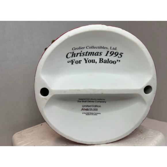 Walt Disney Christmas 1995 "For You, Baloo" Grolier Baloo And Mowgli Jungle Book - Picture 6 of 9